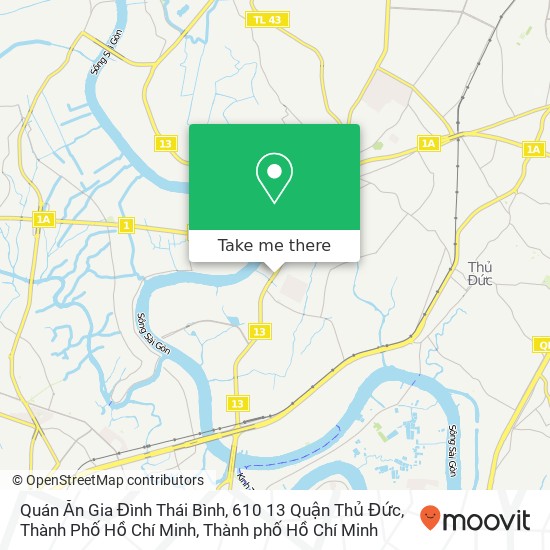 Bản đồ Quán Ăn Gia Đình Thái Bình, 610 13 Quận Thủ Đức, Thành Phố Hồ Chí Minh