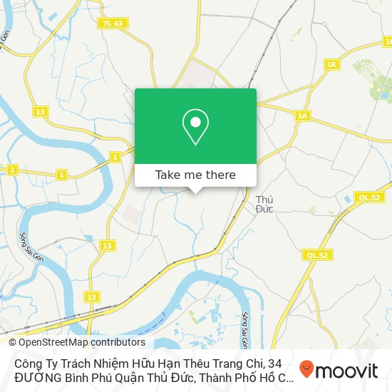 Bản đồ Công Ty Trách Nhiệm Hữu Hạn Thêu Trang Chi, 34 ĐƯỜNG Bình Phú Quận Thủ Đức, Thành Phố Hồ Chí Minh