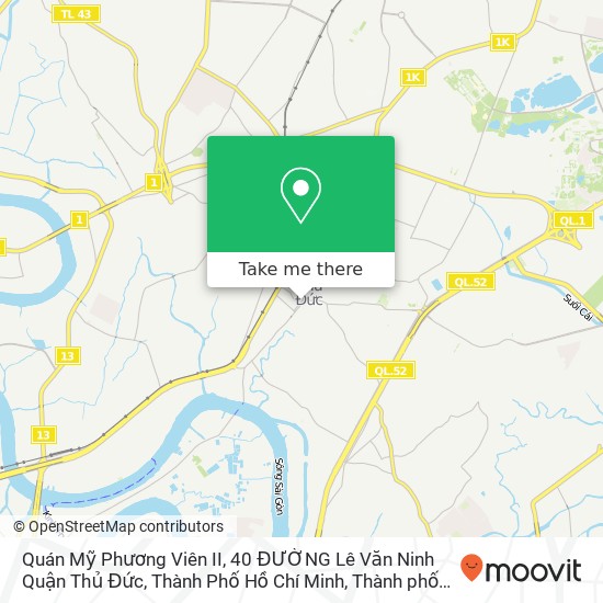 Bản đồ Quán Mỹ Phương Viên II, 40 ĐƯỜNG Lê Văn Ninh Quận Thủ Đức, Thành Phố Hồ Chí Minh