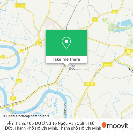 Bản đồ Tiến Thành, 105 ĐƯỜNG Tô Ngọc Vân Quận Thủ Đức, Thành Phố Hồ Chí Minh