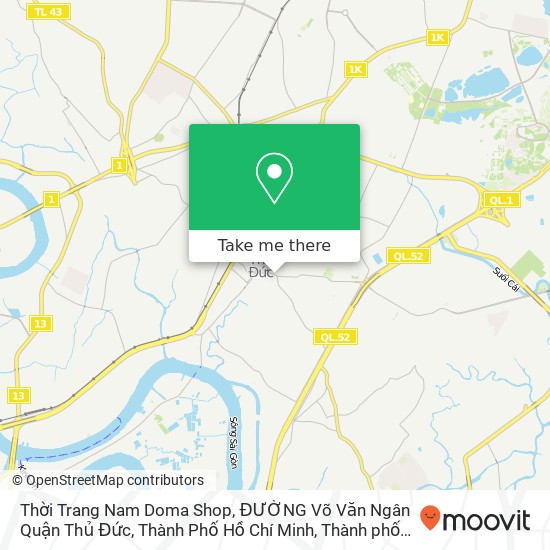 Bản đồ Thời Trang Nam Doma Shop, ĐƯỜNG Võ Văn Ngân Quận Thủ Đức, Thành Phố Hồ Chí Minh