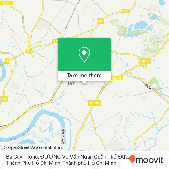 Bản đồ Ba Cây Thông, ĐƯỜNG Võ Văn Ngân Quận Thủ Đức, Thành Phố Hồ Chí Minh