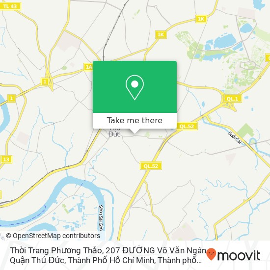 Bản đồ Thời Trang Phương Thảo, 207 ĐƯỜNG Võ Văn Ngân Quận Thủ Đức, Thành Phố Hồ Chí Minh