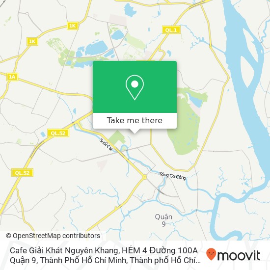 Bản đồ Cafe Giải Khát Nguyên Khang, HẺM 4 Đường 100A Quận 9, Thành Phố Hồ Chí Minh
