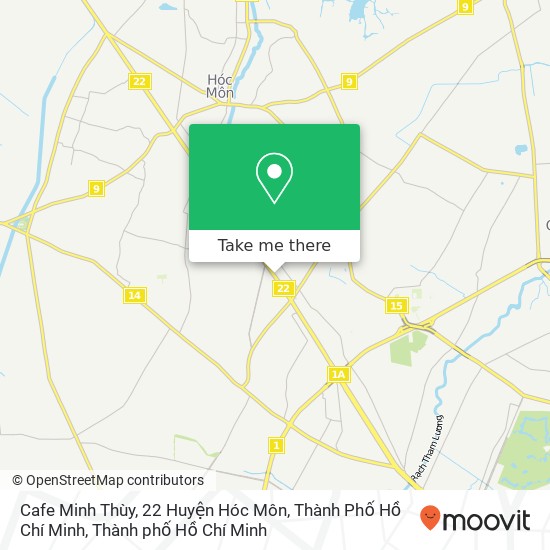 Bản đồ Cafe Minh Thùy, 22 Huyện Hóc Môn, Thành Phố Hồ Chí Minh