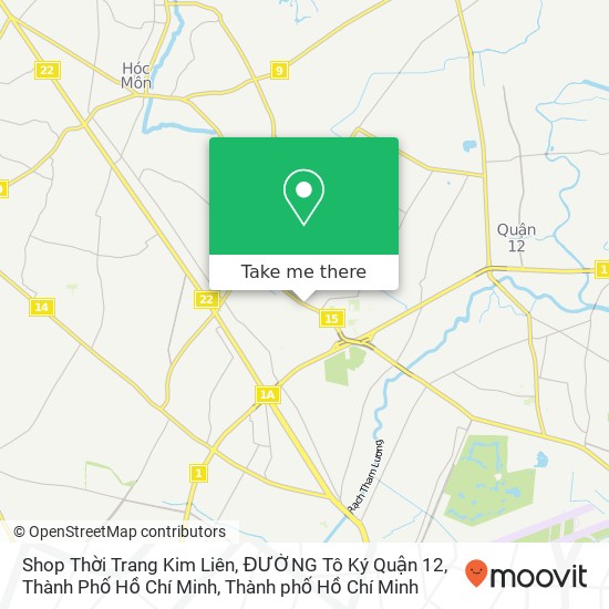 Bản đồ Shop Thời Trang Kim Liên, ĐƯỜNG Tô Ký Quận 12, Thành Phố Hồ Chí Minh