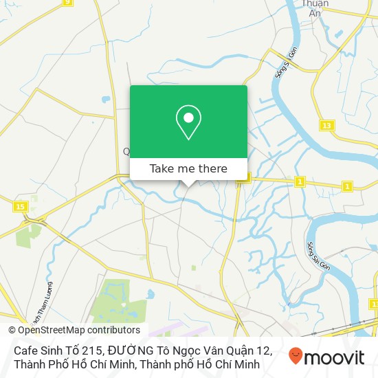 Bản đồ Cafe Sinh Tố 215, ĐƯỜNG Tô Ngọc Vân Quận 12, Thành Phố Hồ Chí Minh