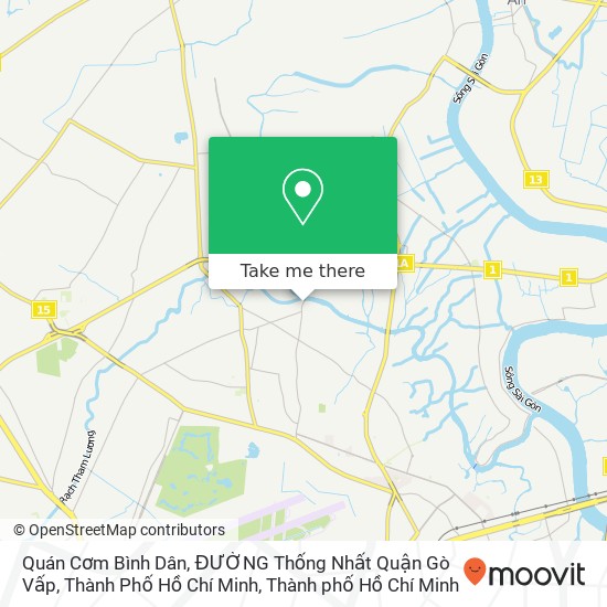 Bản đồ Quán Cơm Bình Dân, ĐƯỜNG Thống Nhất Quận Gò Vấp, Thành Phố Hồ Chí Minh