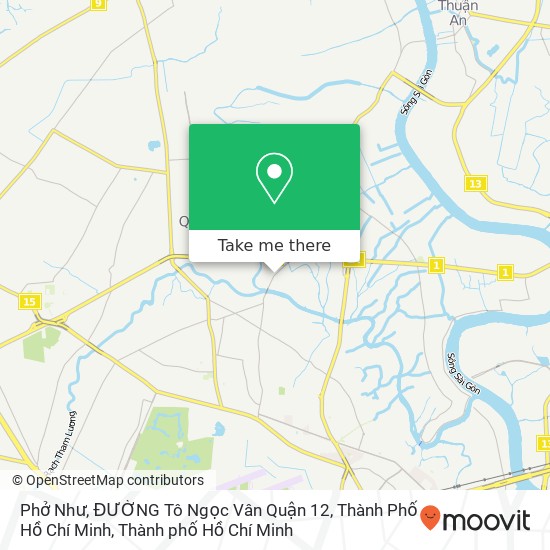 Bản đồ Phở Như, ĐƯỜNG Tô Ngọc Vân Quận 12, Thành Phố Hồ Chí Minh