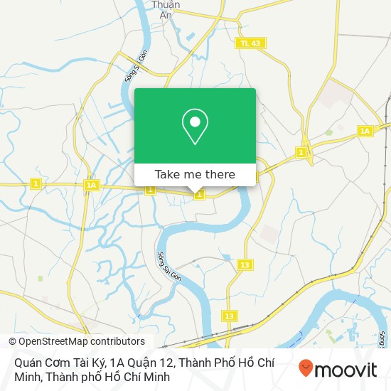 Bản đồ Quán Cơm Tài Ký, 1A Quận 12, Thành Phố Hồ Chí Minh