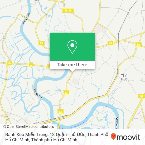 Bản đồ Bánh Xèo Miền Trung, 13 Quận Thủ Đức, Thành Phố Hồ Chí Minh