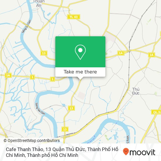 Bản đồ Cafe Thanh Thảo, 13 Quận Thủ Đức, Thành Phố Hồ Chí Minh