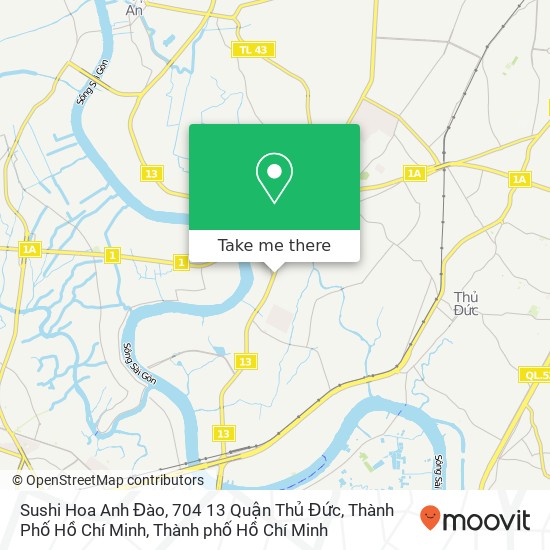 Bản đồ Sushi Hoa Anh Đào, 704 13 Quận Thủ Đức, Thành Phố Hồ Chí Minh