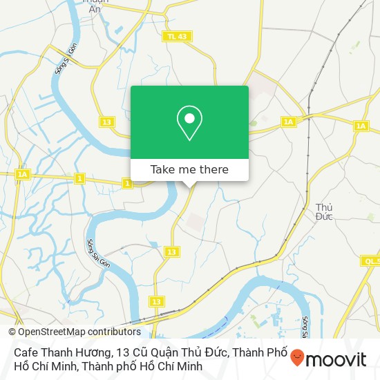Bản đồ Cafe Thanh Hương, 13 Cũ Quận Thủ Đức, Thành Phố Hồ Chí Minh