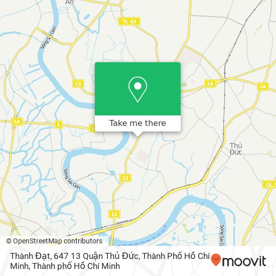 Bản đồ Thành Đạt, 647 13 Quận Thủ Đức, Thành Phố Hồ Chí Minh