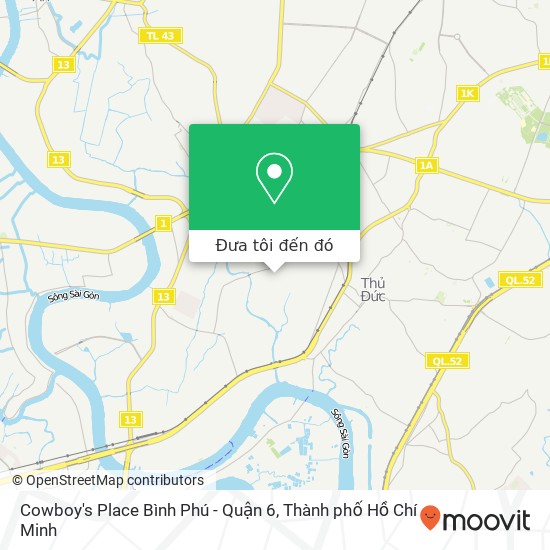 Bản đồ Cowboy's Place Bình Phú - Quận 6, 10 ĐƯỜNG Bình Phú Quận Thủ Đức, Thành Phố Hồ Chí Minh