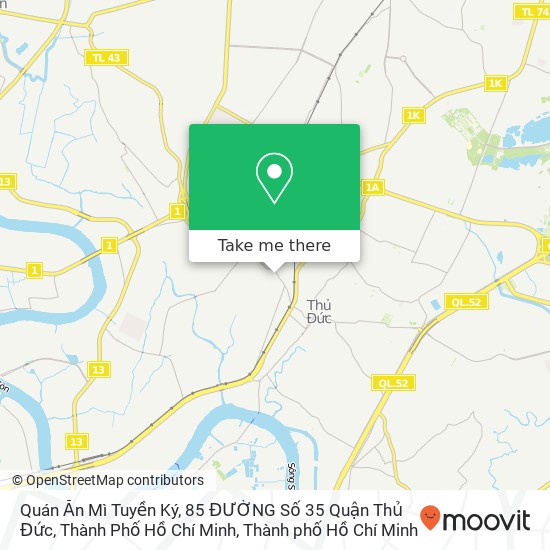 Bản đồ Quán Ăn Mì Tuyền Ký, 85 ĐƯỜNG Số 35 Quận Thủ Đức, Thành Phố Hồ Chí Minh