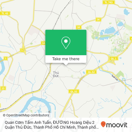 Bản đồ Quán Cơm Tấm Anh Tuấn, ĐƯỜNG Hoàng Diệu 2 Quận Thủ Đức, Thành Phố Hồ Chí Minh