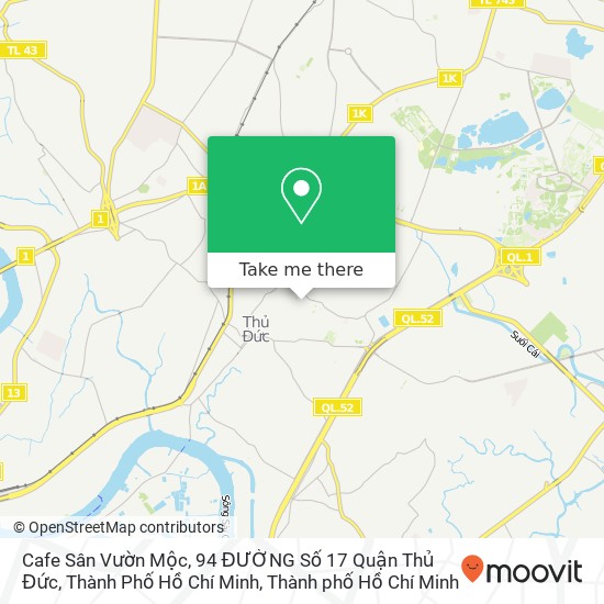 Bản đồ Cafe Sân Vườn Mộc, 94 ĐƯỜNG Số 17 Quận Thủ Đức, Thành Phố Hồ Chí Minh
