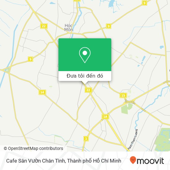 Bản đồ Cafe Sân Vườn Chân Tình, 22 Huyện Hóc Môn, Thành Phố Hồ Chí Minh