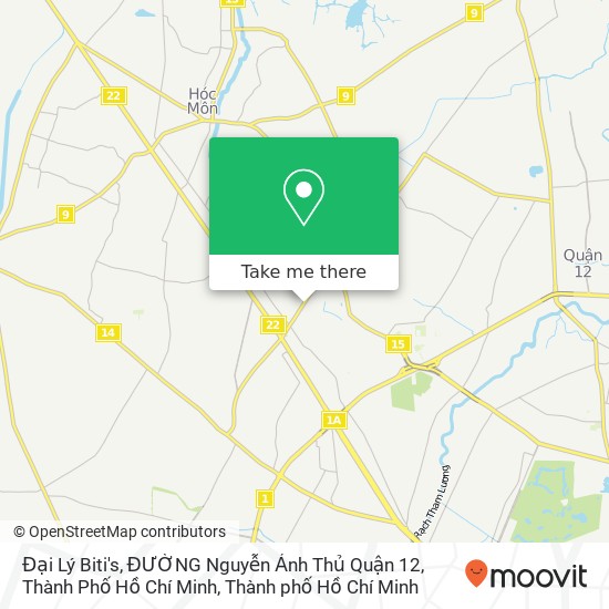 Bản đồ Đại Lý Biti's, ĐƯỜNG Nguyễn Ảnh Thủ Quận 12, Thành Phố Hồ Chí Minh