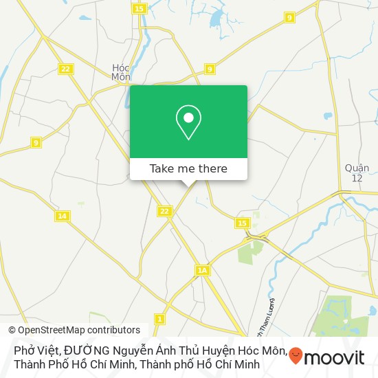Bản đồ Phở Việt, ĐƯỜNG Nguyễn Ảnh Thủ Huyện Hóc Môn, Thành Phố Hồ Chí Minh