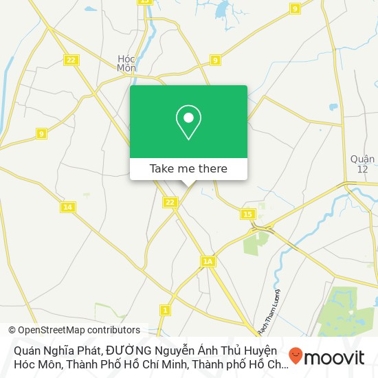 Bản đồ Quán Nghĩa Phát, ĐƯỜNG Nguyễn Ảnh Thủ Huyện Hóc Môn, Thành Phố Hồ Chí Minh
