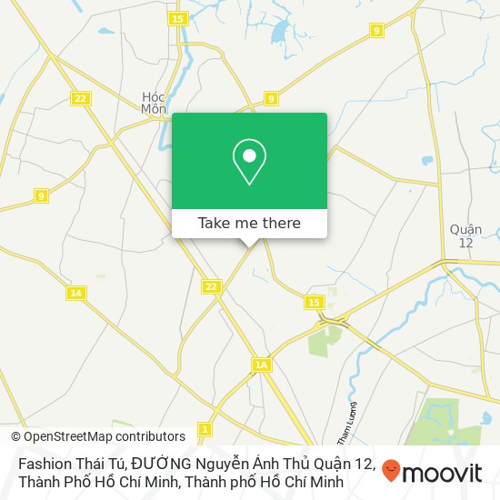 Bản đồ Fashion Thái Tú, ĐƯỜNG Nguyễn Ảnh Thủ Quận 12, Thành Phố Hồ Chí Minh
