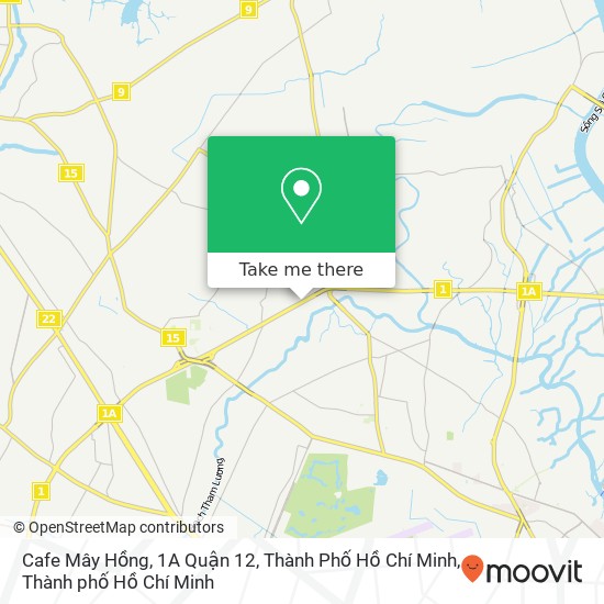 Bản đồ Cafe Mây Hồng, 1A Quận 12, Thành Phố Hồ Chí Minh