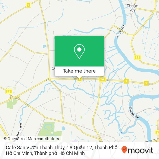 Bản đồ Cafe Sân Vườn Thanh Thủy, 1A Quận 12, Thành Phố Hồ Chí Minh