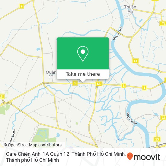 Bản đồ Cafe Chiên Anh, 1A Quận 12, Thành Phố Hồ Chí Minh