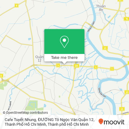 Bản đồ Cafe Tuyết Nhung, ĐƯỜNG Tô Ngọc Vân Quận 12, Thành Phố Hồ Chí Minh