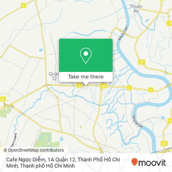 Bản đồ Cafe Ngọc Diễm, 1A Quận 12, Thành Phố Hồ Chí Minh