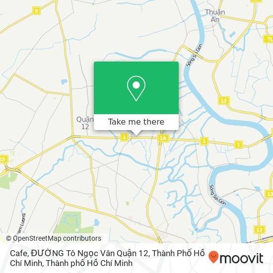 Bản đồ Cafe, ĐƯỜNG Tô Ngọc Vân Quận 12, Thành Phố Hồ Chí Minh