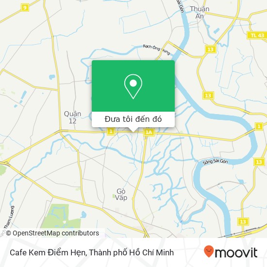 Bản đồ Cafe Kem Điểm Hẹn, Khu Biệt Thự Thạnh Xuân Quận 12, Thành Phố Hồ Chí Minh