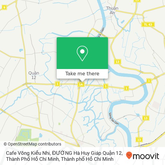 Bản đồ Cafe Võng Kiều Nhi, ĐƯỜNG Hà Huy Giáp Quận 12, Thành Phố Hồ Chí Minh