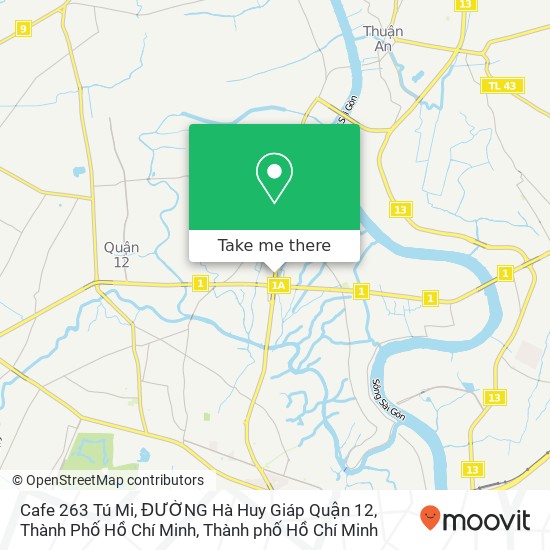Bản đồ Cafe 263 Tú Mi, ĐƯỜNG Hà Huy Giáp Quận 12, Thành Phố Hồ Chí Minh