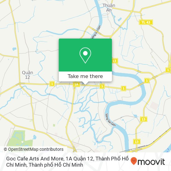 Bản đồ Goc Cafe Arts And More, 1A Quận 12, Thành Phố Hồ Chí Minh