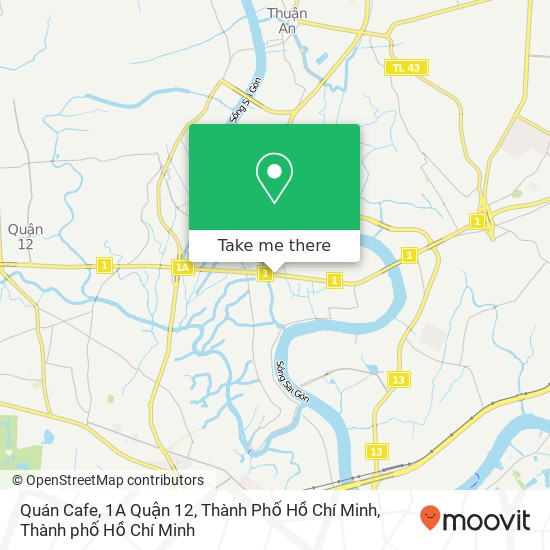 Bản đồ Quán Cafe, 1A Quận 12, Thành Phố Hồ Chí Minh