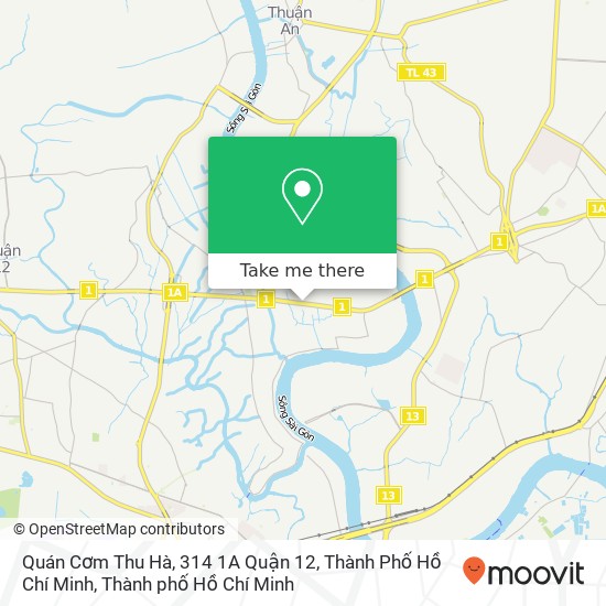 Bản đồ Quán Cơm Thu Hà, 314 1A Quận 12, Thành Phố Hồ Chí Minh