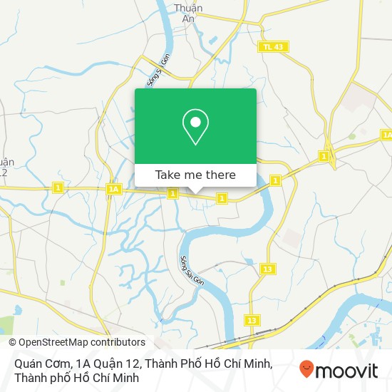 Bản đồ Quán Cơm, 1A Quận 12, Thành Phố Hồ Chí Minh