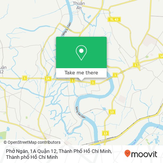 Bản đồ Phở Ngân, 1A Quận 12, Thành Phố Hồ Chí Minh