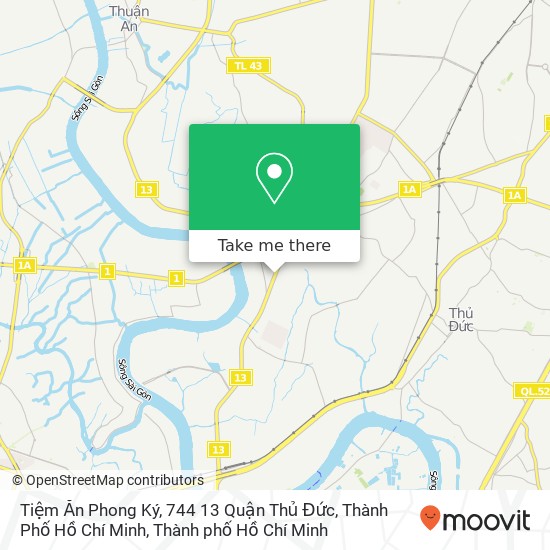 Bản đồ Tiệm Ăn Phong Ký, 744 13 Quận Thủ Đức, Thành Phố Hồ Chí Minh