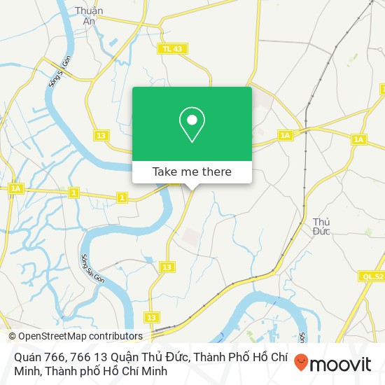 Bản đồ Quán 766, 766 13 Quận Thủ Đức, Thành Phố Hồ Chí Minh