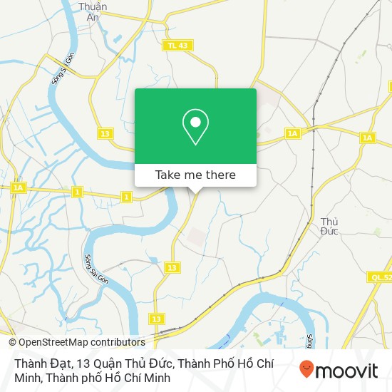 Bản đồ Thành Đạt, 13 Quận Thủ Đức, Thành Phố Hồ Chí Minh
