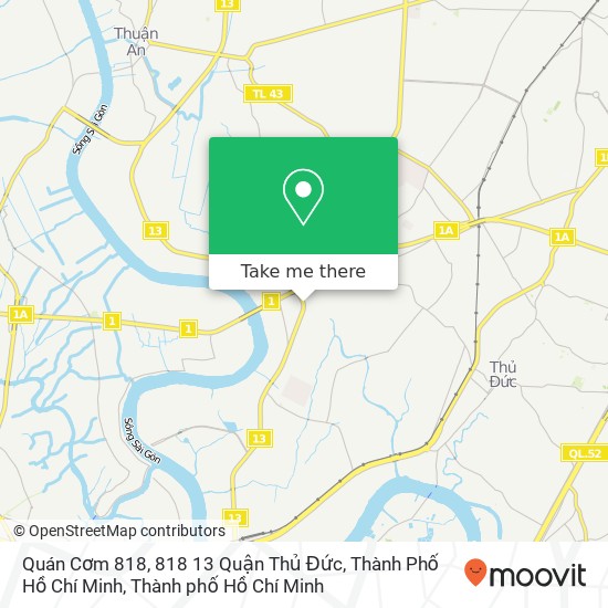 Bản đồ Quán Cơm 818, 818 13 Quận Thủ Đức, Thành Phố Hồ Chí Minh