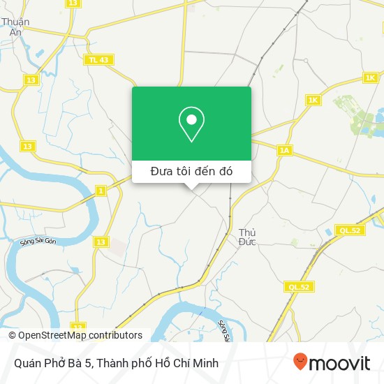 Bản đồ Quán Phở Bà 5, ĐƯỜNG Cây Keo Quận Thủ Đức, Thành Phố Hồ Chí Minh