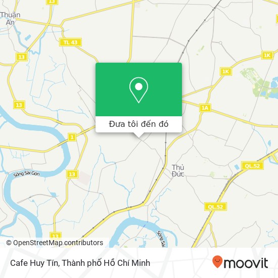 Bản đồ Cafe Huy Tín, ĐƯỜNG Tô Ngọc Vân Quận Thủ Đức, Thành Phố Hồ Chí Minh