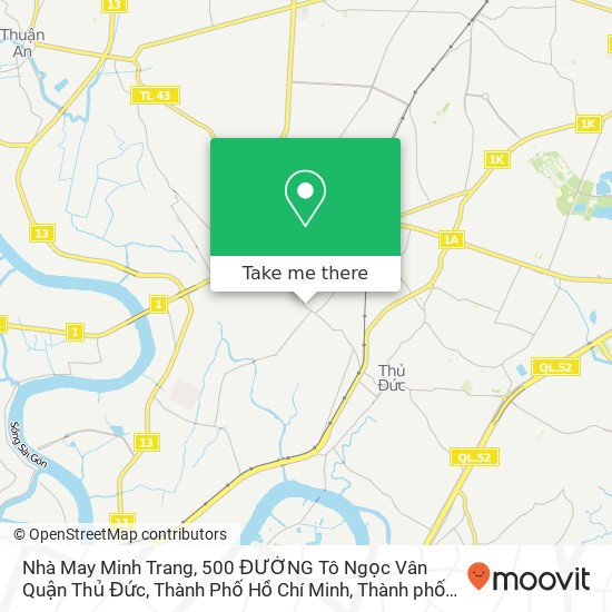 Bản đồ Nhà May Minh Trang, 500 ĐƯỜNG Tô Ngọc Vân Quận Thủ Đức, Thành Phố Hồ Chí Minh