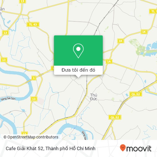 Bản đồ Cafe Giải Khát 52, 52 ĐƯỜNG Số 9 Quận Thủ Đức, Thành Phố Hồ Chí Minh